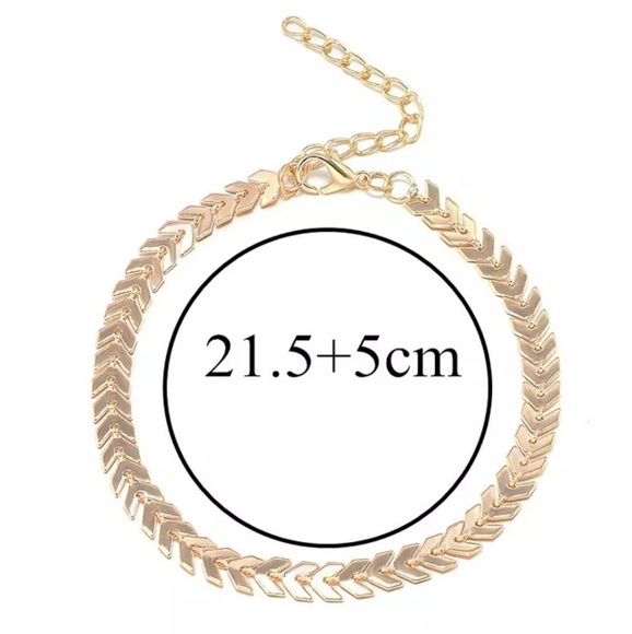 Silver Tone Arrow Anklet 10in - Picture 3 of 4